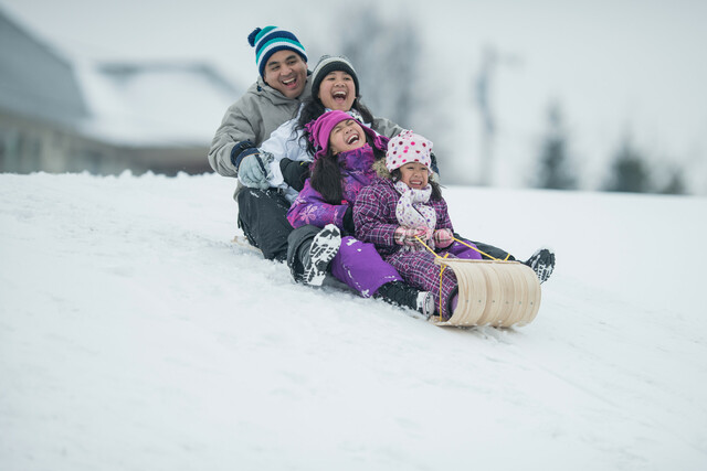 A family embracing winter's natural lull